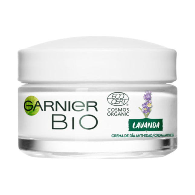 Garnier BIO - Crema de día antiedad regeneradora con aceite esencial de lavanda y argán orgánico y vitamina E 50 ml