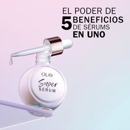 OLAY Super Sérum 5 Beneficios en Uno Sérum Hidratante Antiedad Con Vitamina C Y Niacinamida ofrece Líneas más Suaves Piel más Firme y Tono más Uniforme 30 ml