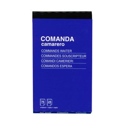 Paquete de 12 Talonarios para Camarero de 105x45mm de 75 Hojas (Original+2Copias)