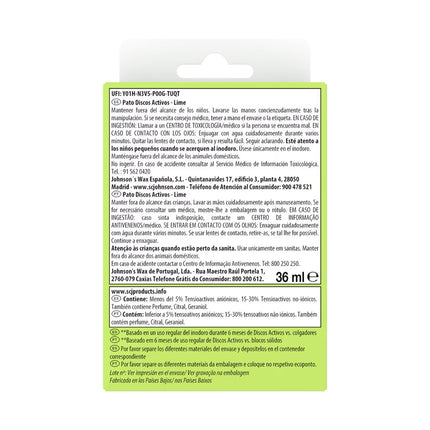 PATO desinfectante WC discos activos de gel lima fresca aparato + recambio 6 discos