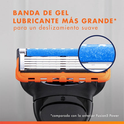 Gillette Fusion5 Power Maquinilla De Afeitar Para Hombre, 1 Maquinilla De Afeitar, 10 Recambios