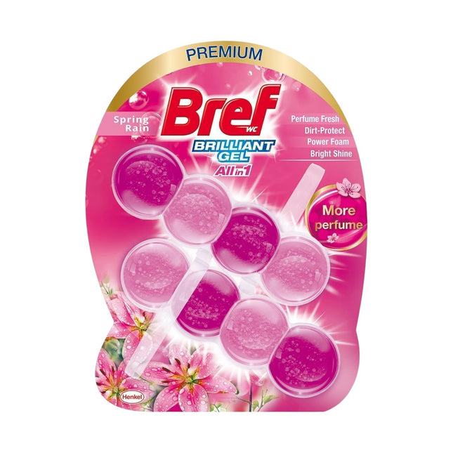 BREF Desinfectante WC Colgador Doble gel brillante Todo en 1  de Primavera