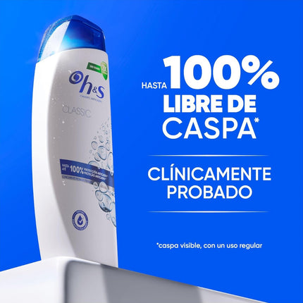H&S Classic Champú anticaspa 0% parabenos fosfatos parafinas Hasta 100% Protección Anticaspa 300 ml