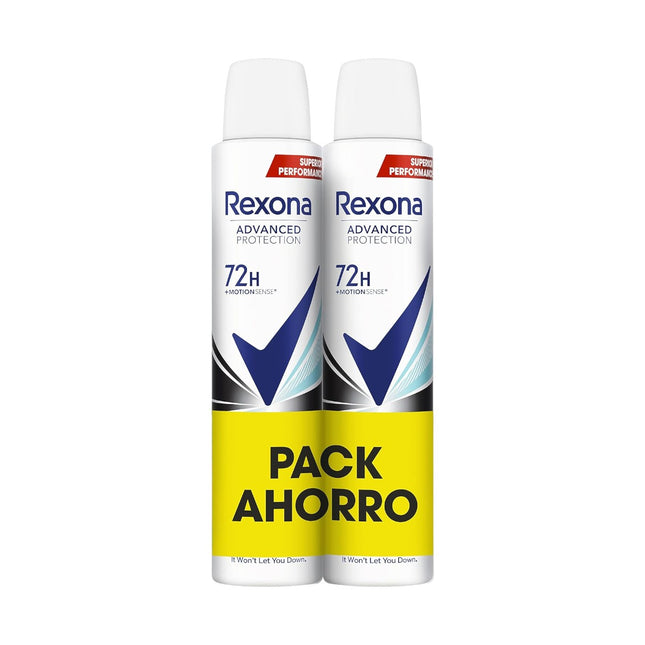 Rexona Pack de 2 botes de Desodorante Aerosol Protection Invisible Aqua 72h para mujer 200ml (400 ml en total)