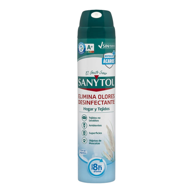SANYTOL ambientador desinfectante para hogar y tejidos Flor de Algodón spray 300 ml