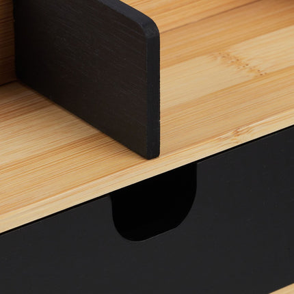 Organizador de Escritorio de Bambú con Cajón, Accesorio Práctico y Ecológico