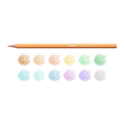 Carioca Pastel – Lápices de Colores 12 Unidades | Mina 3.3 mm | Colores Suaves y Mate | Ideal para Dibujo, Ilustración y Manualidades