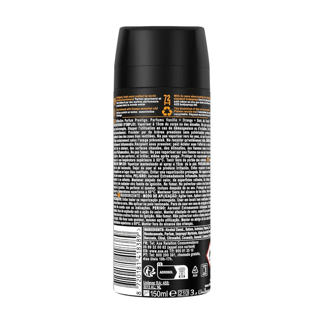 AXE Desodorante en Aerosol para Hombre Black Vanilla – Fragancia Masculina y Duradera – 150 ml