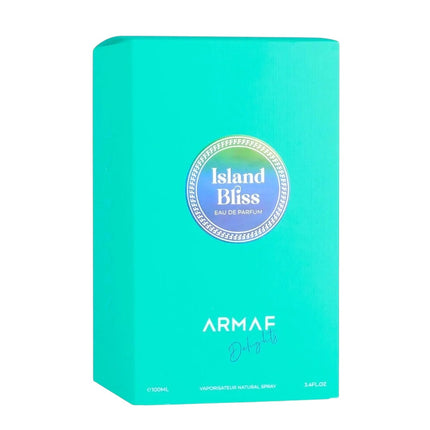 Armaf Delights Island Bliss Eau de Parfum 100 ml – Fragancia gourmand tropical para mujer con frasco joya azul, ideal para verano y regalo