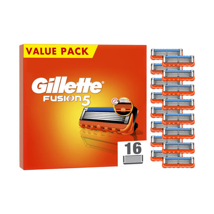 Gillette Fusion5 – 16 Recambios para Maquinillas de Afeitar para Hombre – Cuchillas Compatibles con Todos los Mangos Fusion5 - El envase puede variar