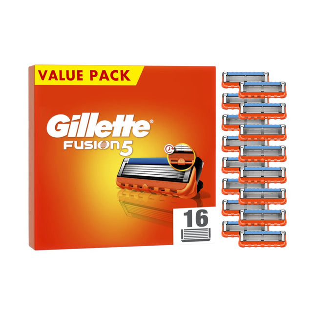 Gillette Fusion5 – 16 Recambios para Maquinillas de Afeitar para Hombre – Cuchillas Compatibles con Todos los Mangos Fusion5 - El envase puede variar