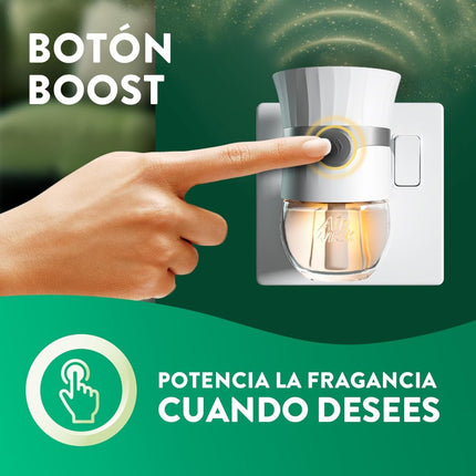 Air Wick Ambientador Eléctrico Inteligente Nenuco con Aceites Esenciales – Difusor + Recambio – 5 Niveles de Intensidad, Tecnología Anti-Fading y Botón Boost