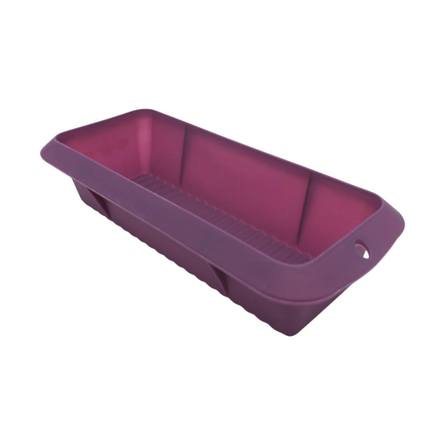 DISTRIBUX Molde Rectangular  de Silicona Morada para Bizcocho 30x10,5x6 cm