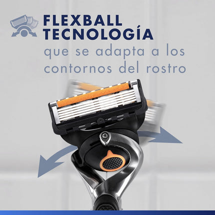 Gillette ProGlide – Máquinilla de Afeitar para Hombre con 8 Recambios y Base | 5 Hojas Ultraafiladas con FlexBall y Recortadora de Precisión