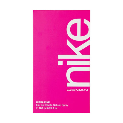 Nike Ultra Pink Woman Eau de Toilette 200 ml, Perfume para Mujer Oriental Gourmand, con Pimienta Rosa, Pera, Grosella Negra, Coco, Caramelo, Vainilla y Pachulí