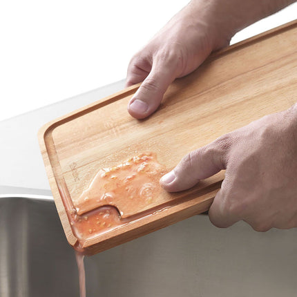 Tabla de Cortar Metaltex de Madera con Ranura Recoge Jugos – Tabla Rectangular para Cocina, Pan, Verduras y Carne