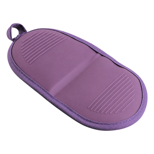 Manopla de Cocina de Silicona Anticalor, Agarrador para Horno y Bandejas, Guante Térmico Flexible con Interior Textil, Color Morado