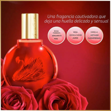 Vanderbilt In Red Eau de Parfum Mujer, Fragancia Floral Afrutada Sensual, Notas de Rosa, Pimienta, Bergamota, Pera, Jazmín, Vainilla y Vetiver, 100 ml