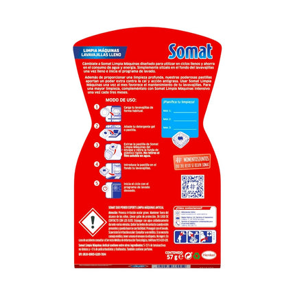 Somat Bliester de 3 Aditivos Lavavajillas Pastillas Limpia Máquinas Limpia Lavavajillas para Cal y Grasa Durante el Lavado