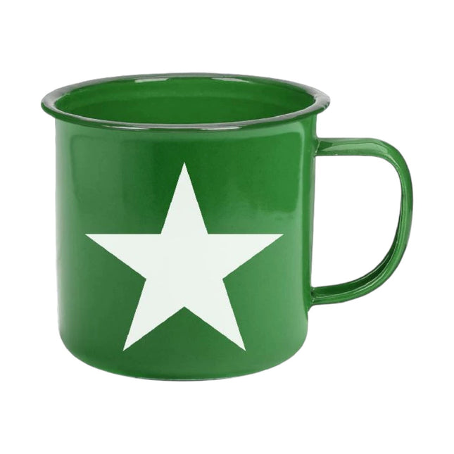 Taza de Metal de Color Verde/Rojo/Azul con Estrella