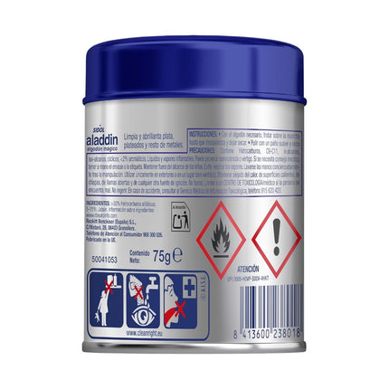 Aladdin Algodón Limpia Metales  Limpia Plata y Otros Metales 75g