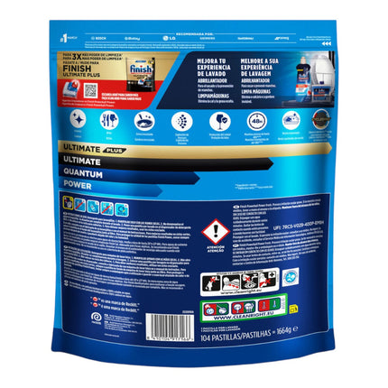 Finish Powerball Power Fresh Pastillas Lavavajillas All in 1, Detergente para Lavavajillas, Eficaz contra Grasa Incrustada, 104 Pastillas, 1664 g