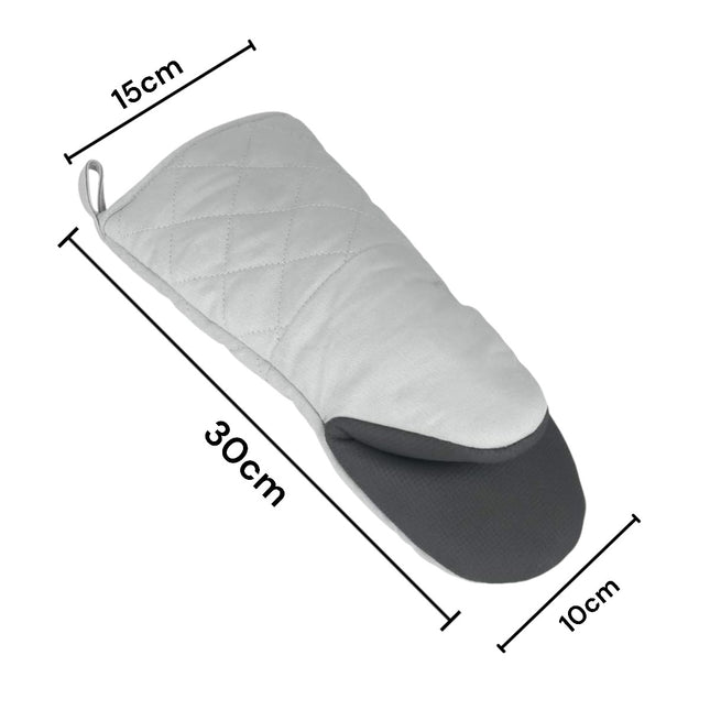Oven Glove (One Size), Grey Polyester and Rubber 