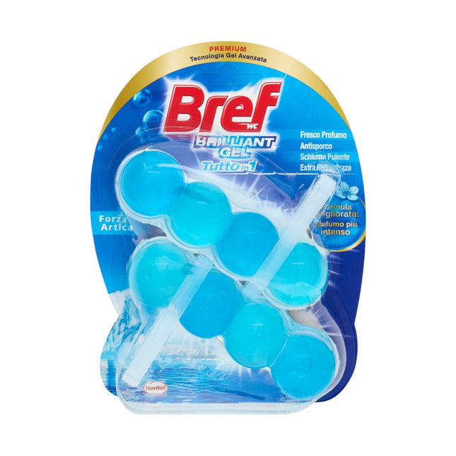 BREF Desinfectante WC Colgador Doble gel brillante Todo en 1 Oceáno Ártico