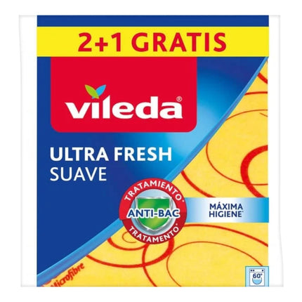 Vileda Bayeta Ultra Fresh Suave – Formato Especial 34 x 40 cm, 3 uds