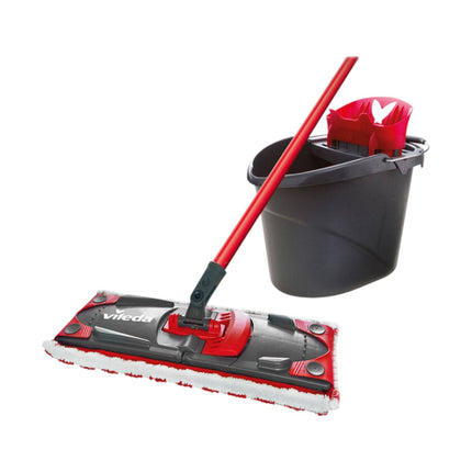 Vileda - Juego Completo de Limpieza de Suelos con Sistema Ultramat con Paño de Microfibra y Cubo PowerPresse