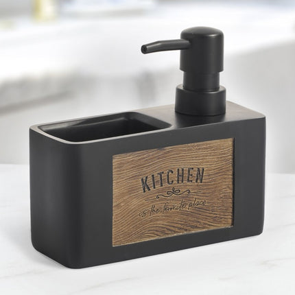 Soap dispenser with scrubber, kitchen dishwashing dispenser