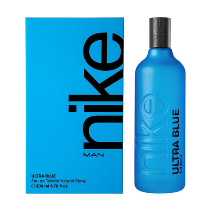 Nike Ultra Blue Man Eau de Toilette 200 ml, Perfume para Hombre con Limón, Menta, Piña, Romero, Sales Marinas, Musgo y Ámbar, Natural Spray