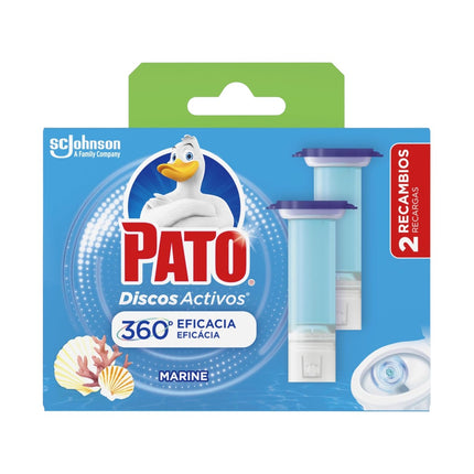 PATO Pack de 2 recambios de 6 discos desinfectantes WC discos activos de gel frescor marino