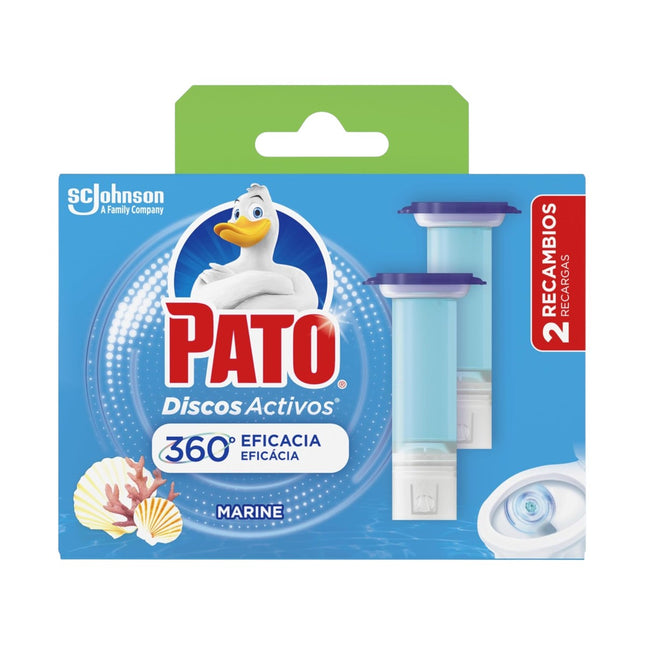 PATO Pack de 2 recambios de 6 discos desinfectantes WC discos activos de gel frescor marino