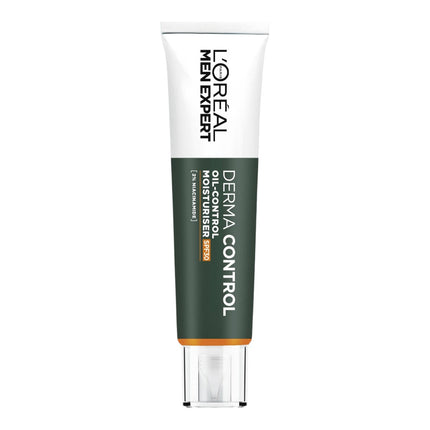 L’Oréal Men Expert Derma Control Oil Control Hidratante SPF30, Crema Facial para Hombre con 2% Niacinamida, Matifica y Reduce Visiblemente los Poros, 40 ml