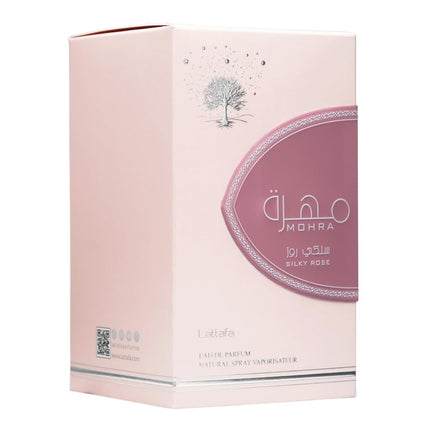 Lattafa Mohra Silky Rose Eau de Parfum 100 ml, Perfume Mujer EDP con Vaporizador, Fragancia Floral Rosa, Frasco Elegante