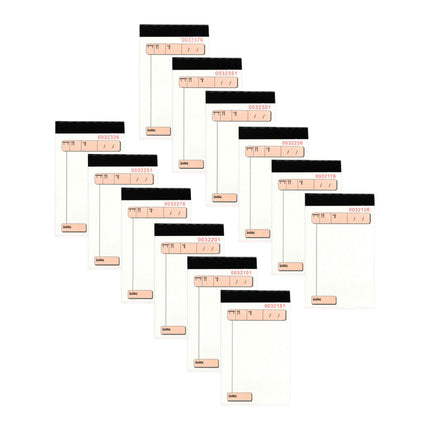 Paquete de 12 Talonarios para Camarero de 105x45mm de 75 Hojas (Original+2Copias)