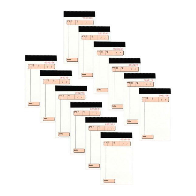 Paquete de 12 Talonarios para Camarero de 105x45mm de 75 Hojas (Original+2Copias)