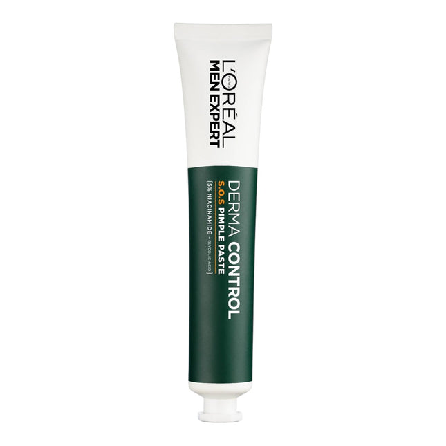 L’Oréal Men Expert Derma Control S.O.S Pimple Paste, Tratamiento Local para Imperfecciones con 5% Niacinamida y Ácido Glicólico, Cuidado Facial para Hombre
