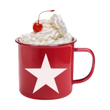 Taza de Metal de Color Verde/Rojo/Azul con Estrella