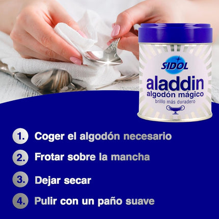 Aladdin Algodón Limpia Metales  Limpia Plata y Otros Metales 75g