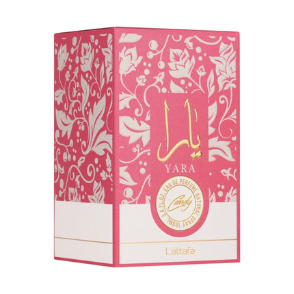 Lattafa Yara Candy Eau de Parfum para Mujer 100 ml – Perfume Árabe Dulce y Floral – Fragancia Femenina Gourmand de Larga Duración