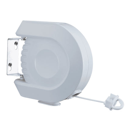 Metaltex Lundy Tendedero Retráctil de Pared 15 m, Cuerda para Tender Ropa Interior y Exterior, Tendedero Extensible Blanco con Soporte de Fijación