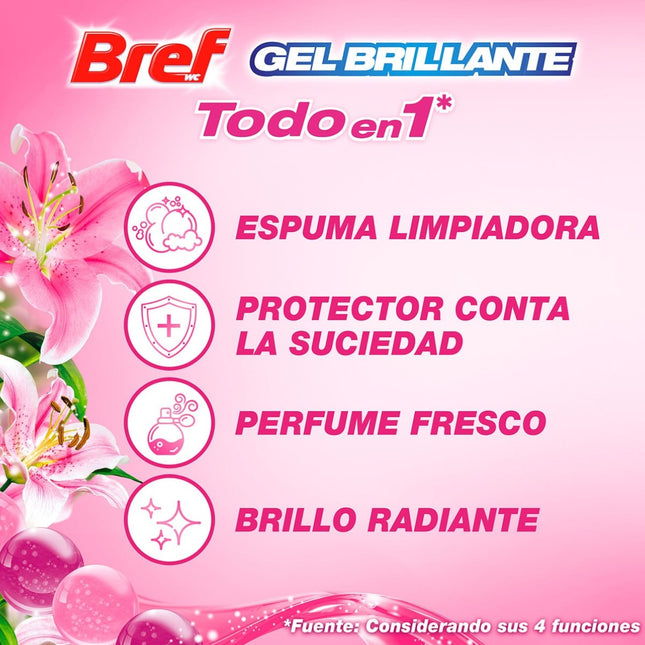 BREF Desinfectante WC Colgador Doble gel brillante Todo en 1  de Primavera
