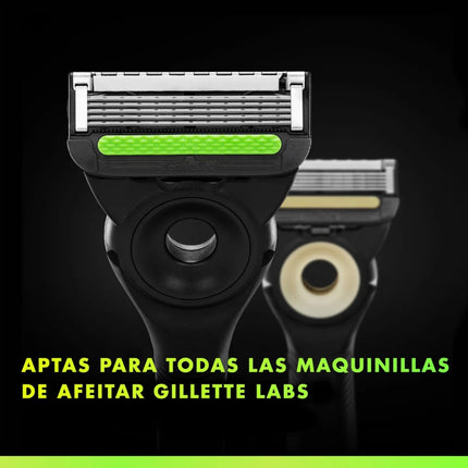 Gillette Labs – Recambios de Cuchillas de 5 Hojas para Maquinillas de Afeitar | Pack 16 Unidades | Compatibles con GilletteLabs con Barra Exfoliante y Heated Razor