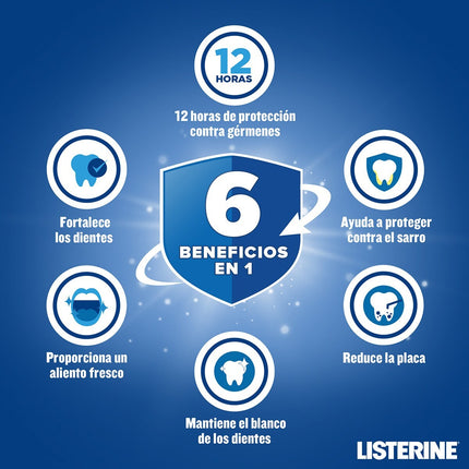 LISTERINE enjuague bucal Cuidado Total anti-sarro menta polar frasco 500 ml