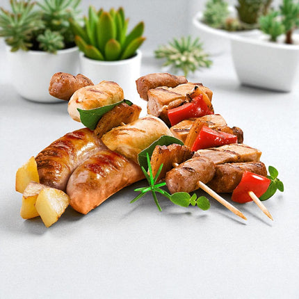 100 Pcs Pinchos de Bambú para Brochetas y Barbacoa Palitos de Madera 15/20/25/30 cm para Parrilla, Aperitivos, Espetos de Sardinas y Buffets