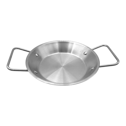 Sartén Mini Paellera de Acero Inoxidable con Asas, Plato Metálico para Tapas, Paella, Fideuá Ø 17 cm