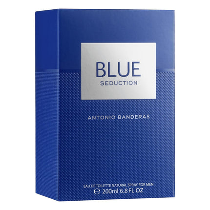 Antonio Banderas Blue Seduction Eau de Toilette Hombre 200 ml, Perfume Masculino Fresco y Elegante, Fragancia Azul con Vaporizador, Colonia para Diario y Regalo