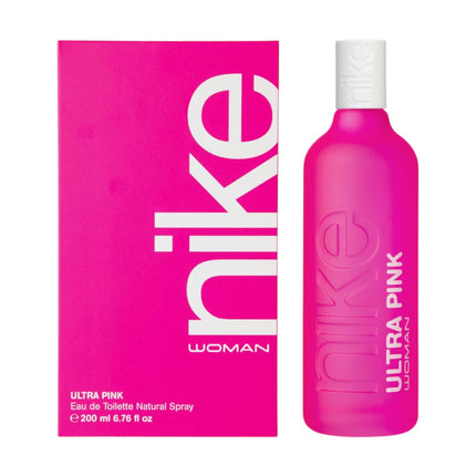 Nike Ultra Pink Woman Eau de Toilette 200 ml, Perfume para Mujer Oriental Gourmand, con Pimienta Rosa, Pera, Grosella Negra, Coco, Caramelo, Vainilla y Pachulí